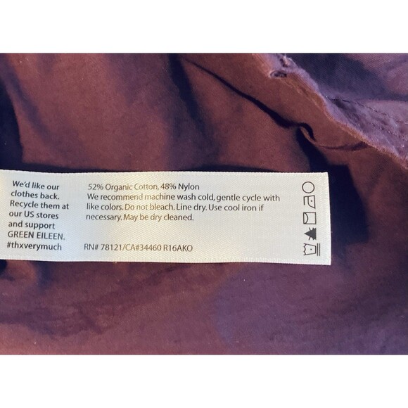 Eileen Fisher Dark Purple Raincoat L 46” Chest Lightweight Rain Jacket - Picture 7 of 7